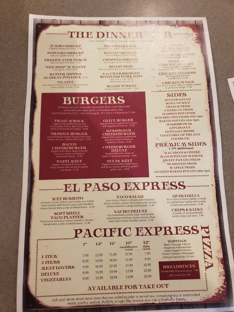 The Trestle Stop Menu 6
