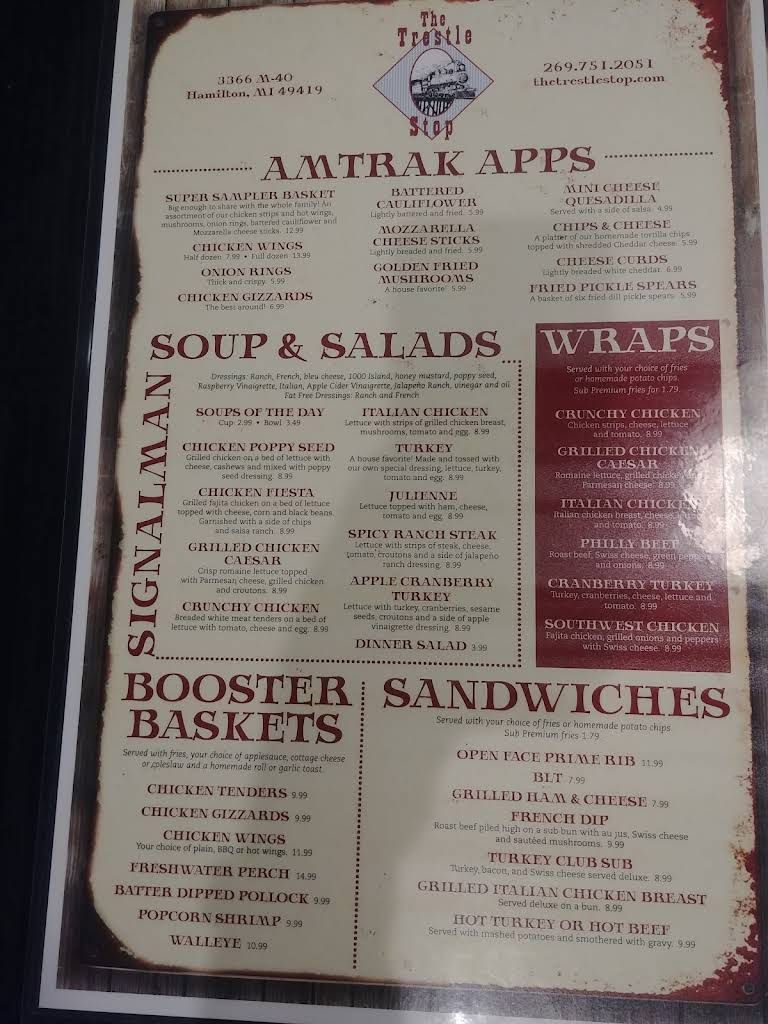 The Trestle Stop Menu 7