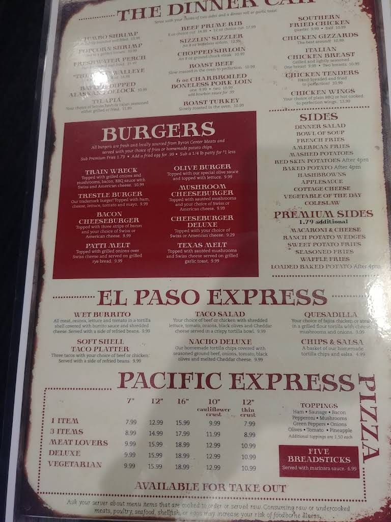 The Trestle Stop Menu 8